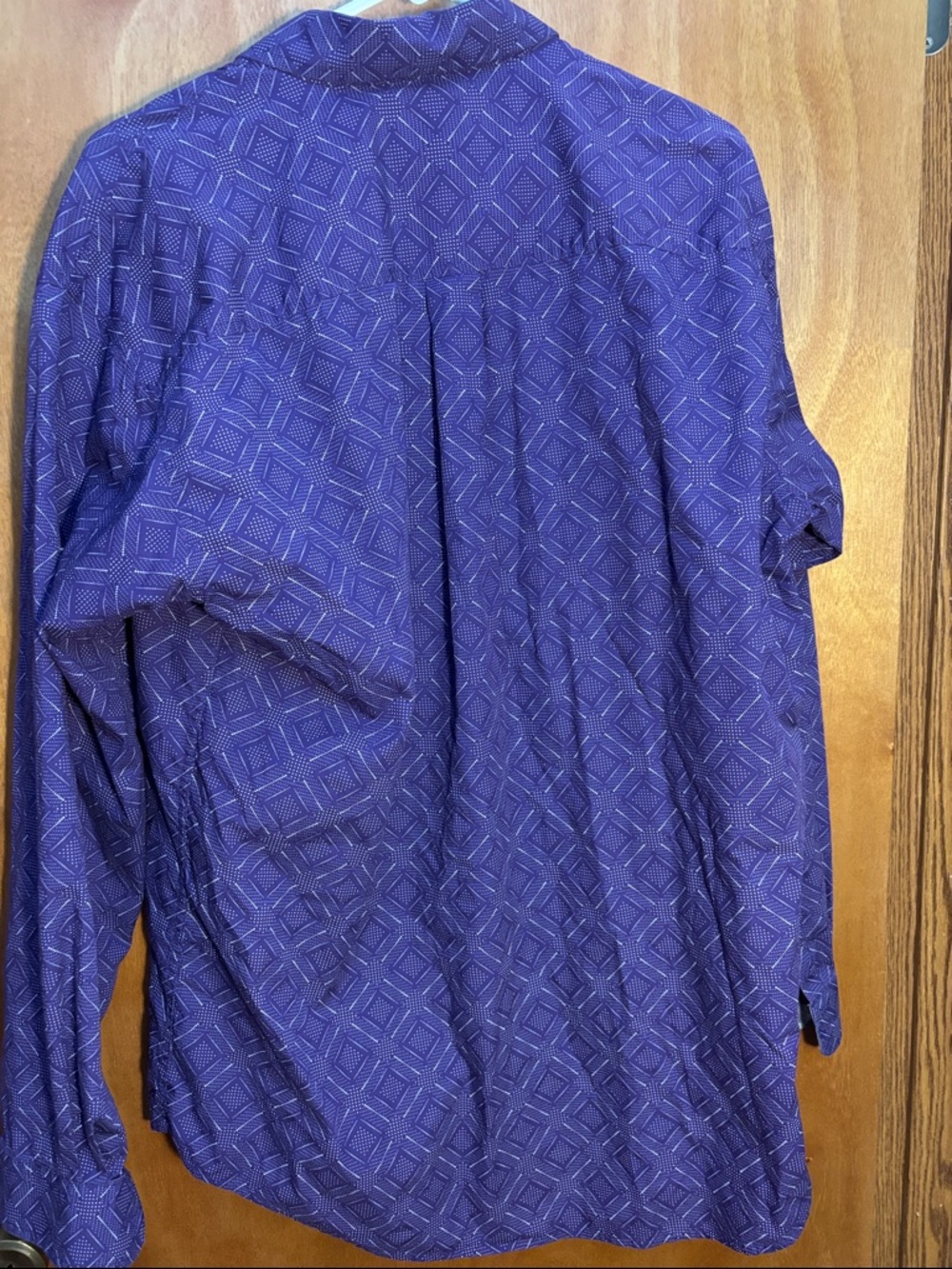 Cinch Purple Diamond-Pattern Long Sleeve Button-Down Shirt - Picture 7 of 7